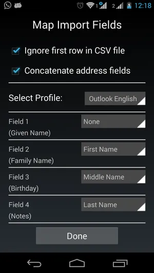 Contacts Import